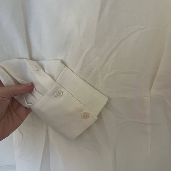 & Other Stories collared White Wrap Mini Dress sz 10 - Picture 5 of 5